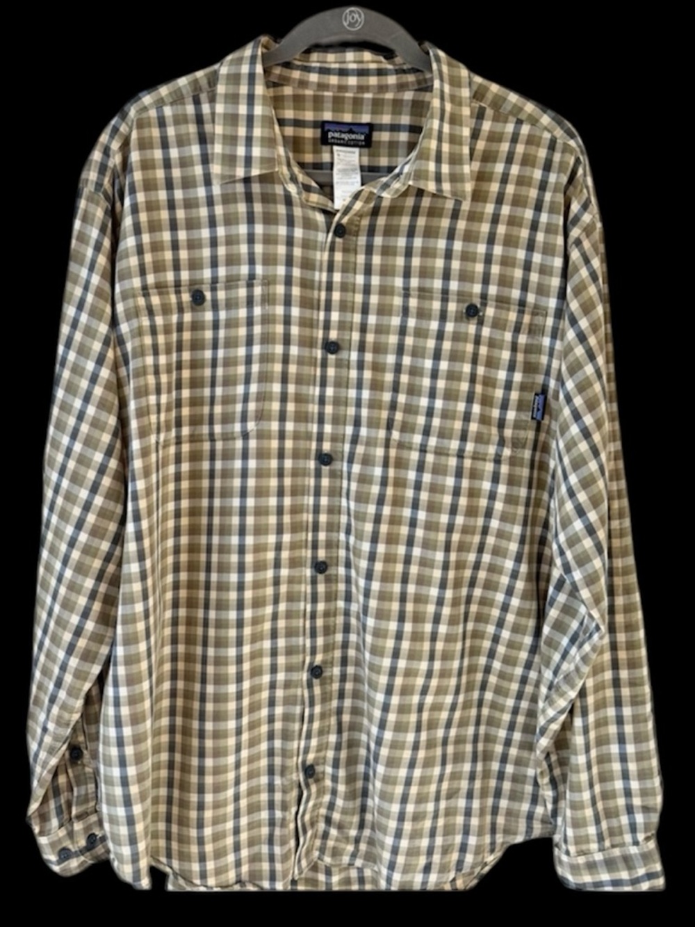 Patagonia organic cotton checkered button up shirt XL
